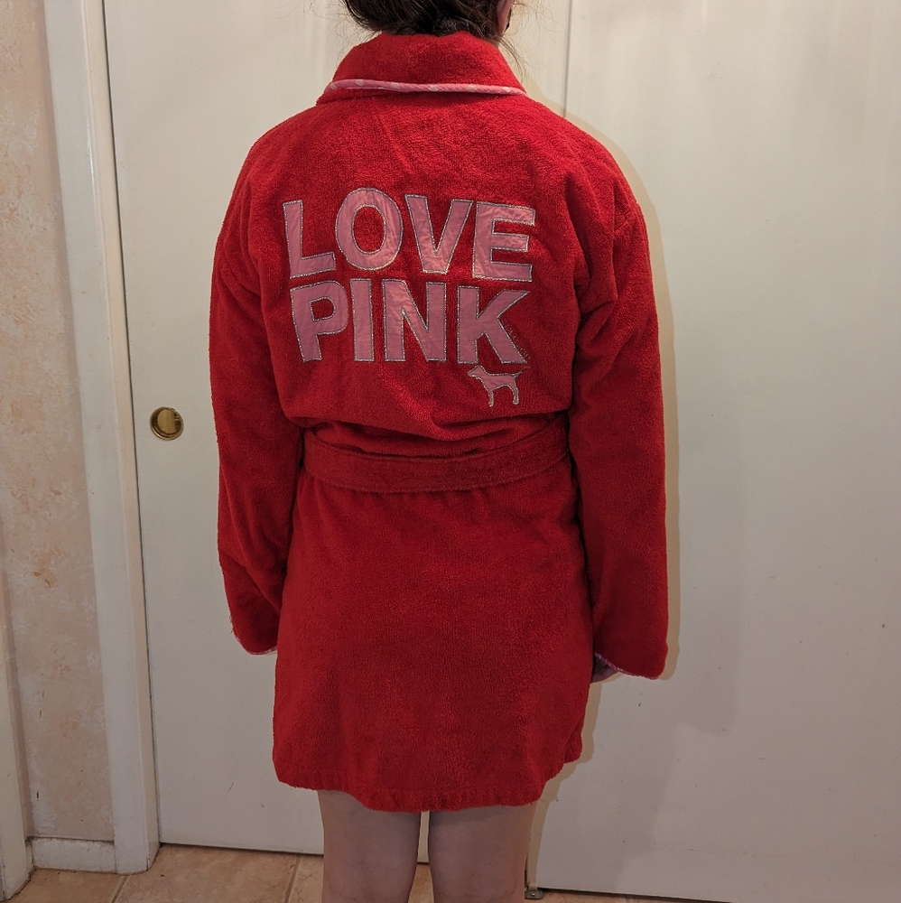Vintage Victoria's Secret Pink Terrycloth Robe Size M/L